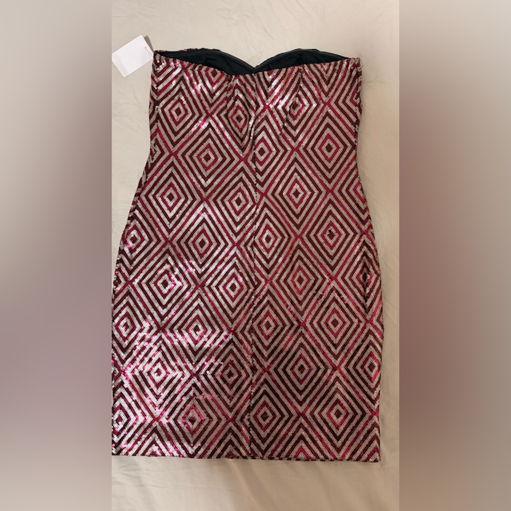 Charlotte Russe Red and Silver Sequin Fabric